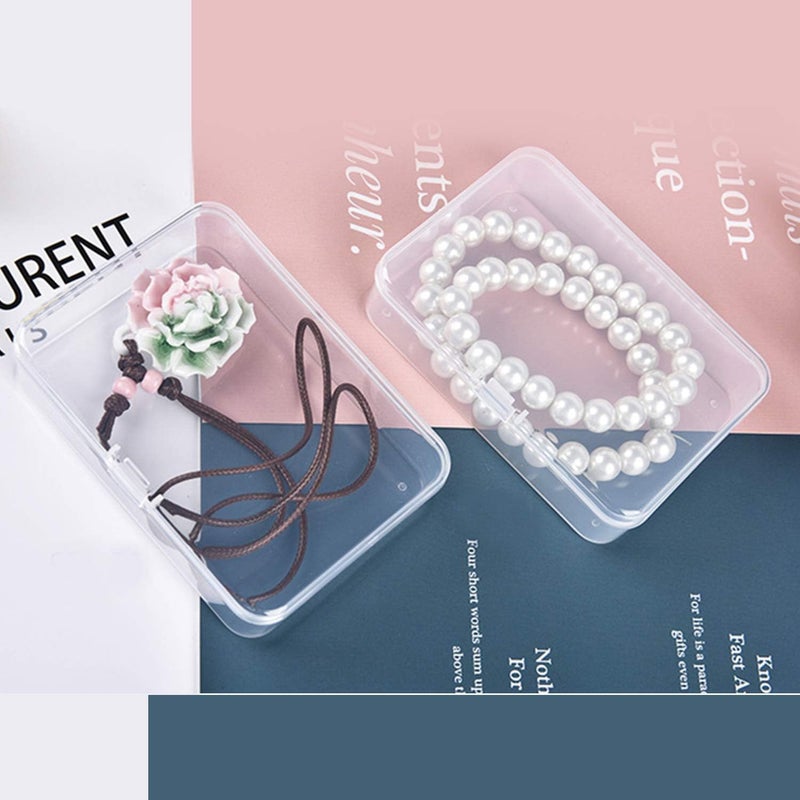 Rocutus Clear Plastic Beads Storage Containers Empty Mini Storage Container Box,12 Pack Plastic Storage Containers with Lids,Bead Storage Box with Hinged Lid for Beads(4.5 x 3.3 x 1.1 inch) - Image 5